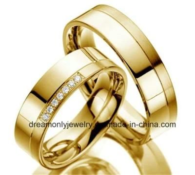Men and Women&prime;s Gold Wedding Ring Promise Couple Ring