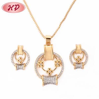 Fashion Decoration 18K Gold Plated Alloy Silver Jewelry Sets for Female