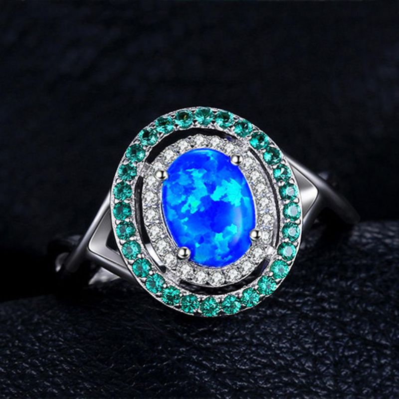 New Design 925 Sterling Silver Opal Rings for Girls Women Jewelry