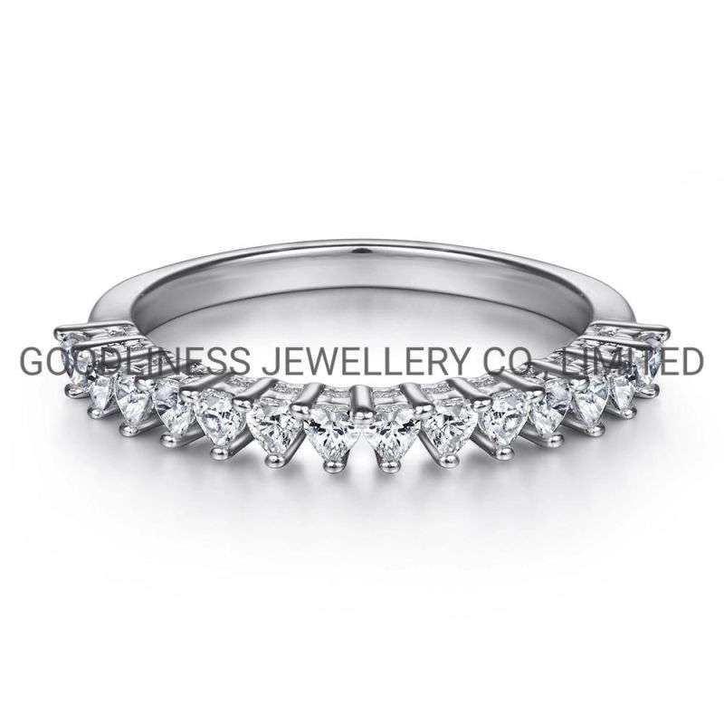 925 Sterling Silver Women Jewelry Half Eternity Wedding Engagement Rings