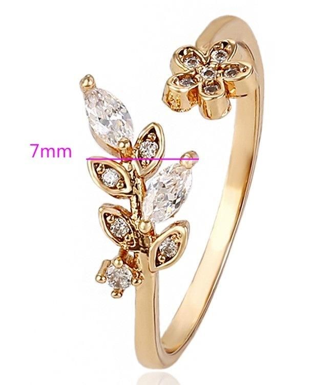 Fashion Jewelry Gold Plated 18K Anime Engagement Flower Open Rings