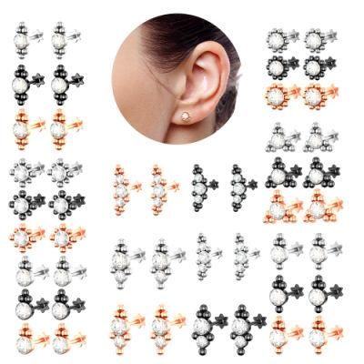 European and American New Exquisite Czech Diamond Earrings Piercing Jewelry (1.2*12mm)