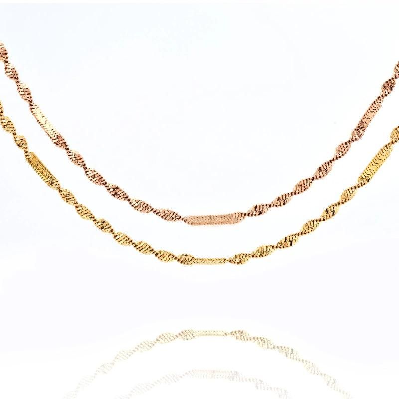 Fashion Women Layering Jewelry Chains Twisted Bracelet Anklet Polished Necklace for Jewellery Design
