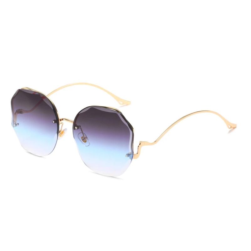 2020 Ready Made Round Rimless Trendy Women Fashion Sunglasses