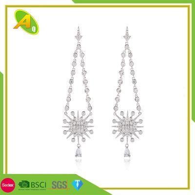 Six Awns Star Earrings Women&prime;s Long Earrings Creative Micro - Set Zircon Classic Earrings (04)