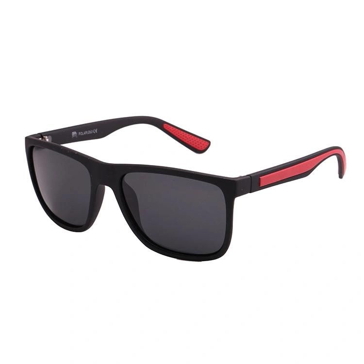 2019 Square Shape Rubber Tip Polarzied Sports Sunglasses