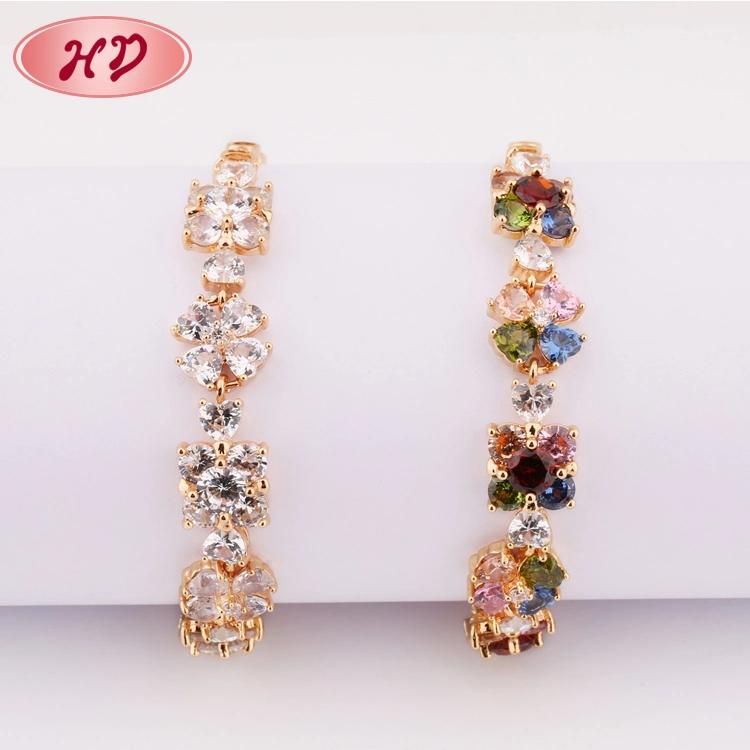 18K Hot Sale Gold Plated Crystal Fashion Jewelry Bangle Bracelet