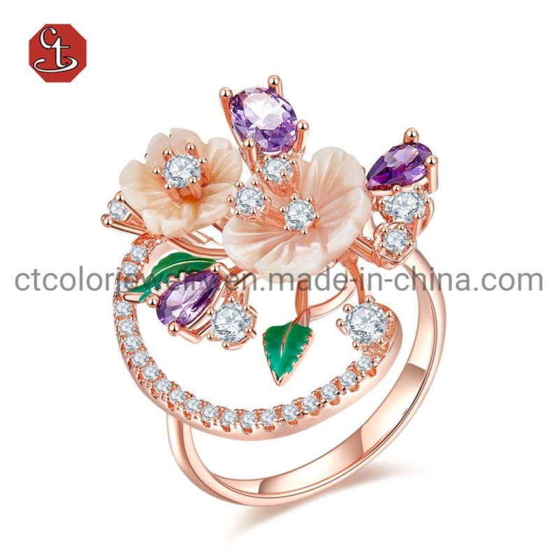 Fashion Jewelry Shell Flower Pearl Bracelet Colorful Enamel MOP Flower Bracelet