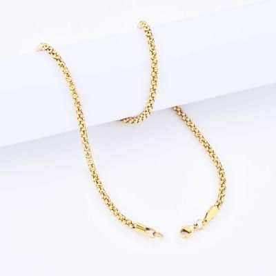 Wholesale Fashion Women Accessories Stainless Steel Pop Corn Chain Necklace Bracelet Fashion Jewelry Design