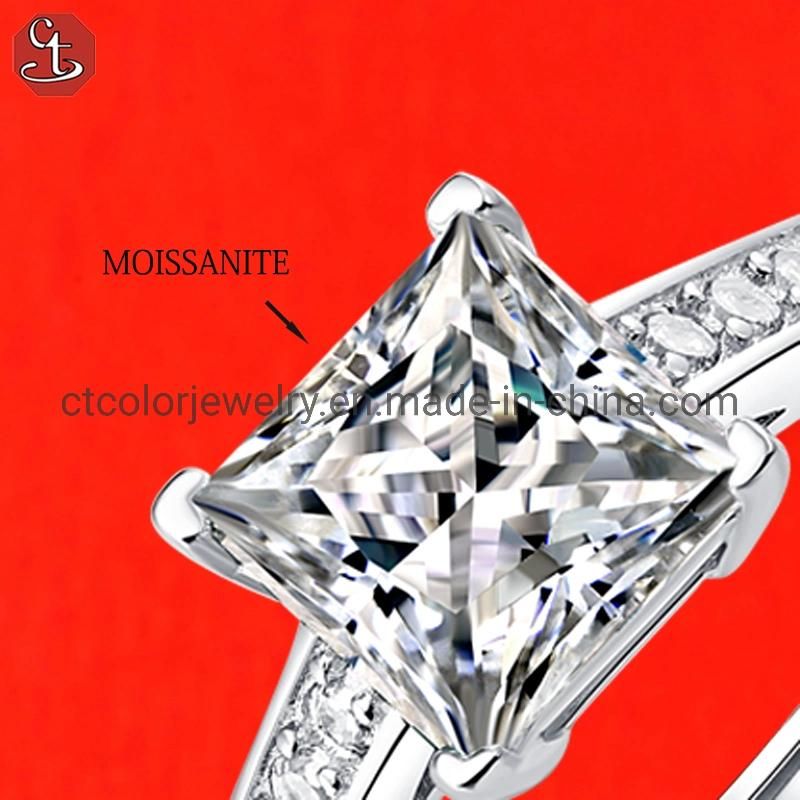 Princess square diamond series 1CT moissanite ring Fashion Jewelry Wedding Ring