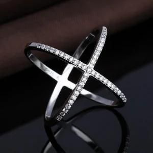 Women Jewelry 925 Solid Silver X Crisscross Ring