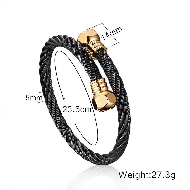 Black Wire Steel Bracelet Screw Design