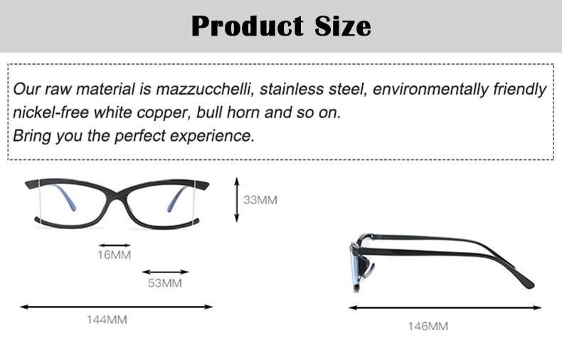 New Unique Frame Blue Light Blocking Wholesale PC Eyeglasses Frames