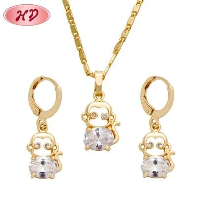 Wholesale Women Brass CZ 18K Rose Gold Jewelry Set