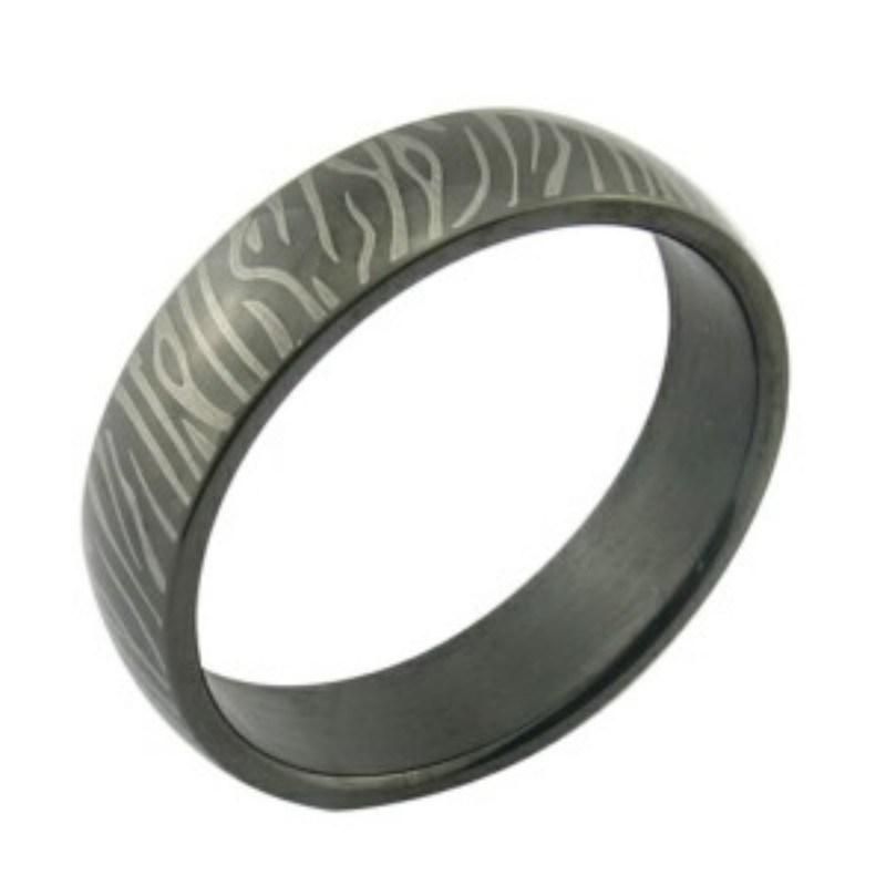 Gold Filled Finger Ring Black PVD Plated Stainless Steel Jewelry