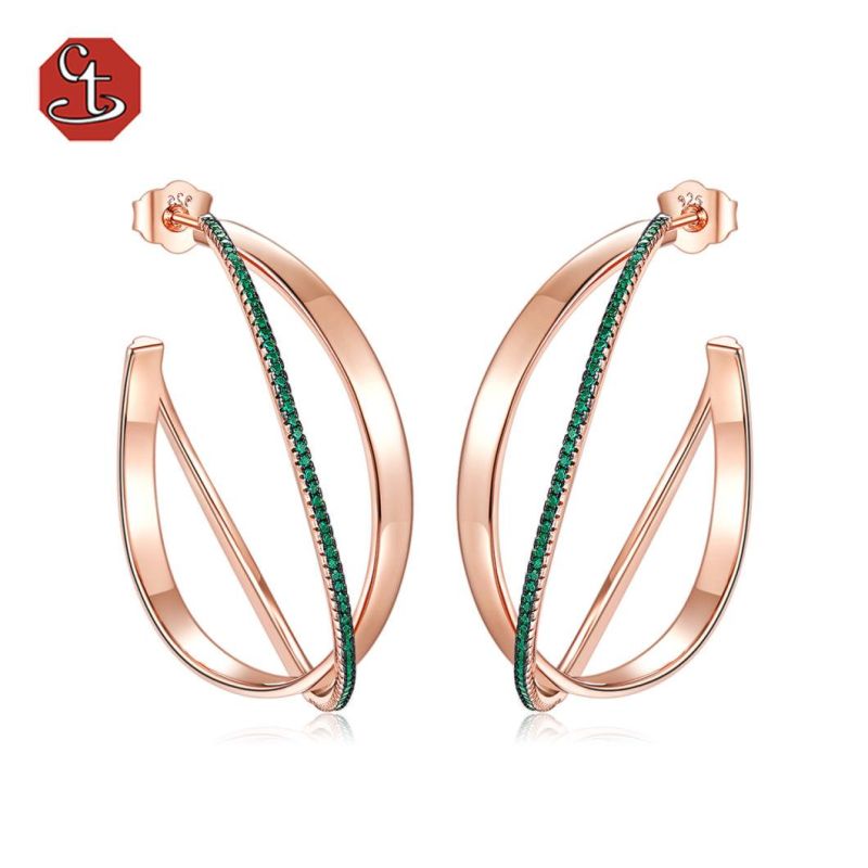 Special Fashion Accessories Jewelry 925 Sterling Silver with CZ Leopard Earrings