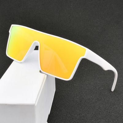 Trendy Ocean Lens Metal Polarized Oversized One Piece Square Sunglasses 2022