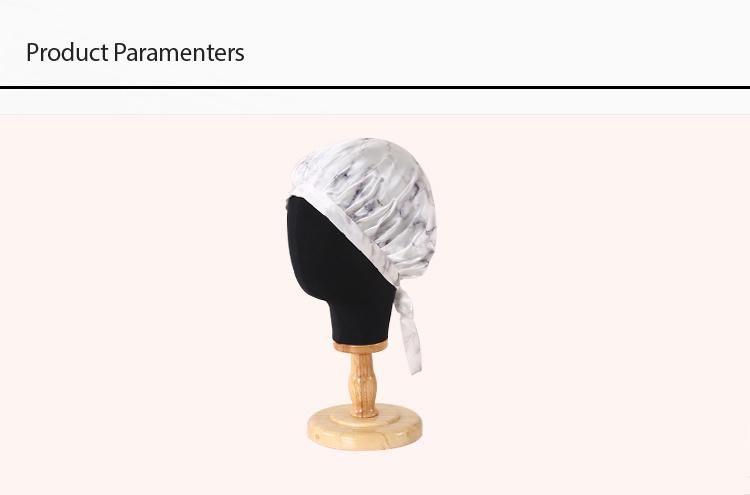 Custom Print 100% Silk Sleep Bonnet Adjustable Silk Night Cap