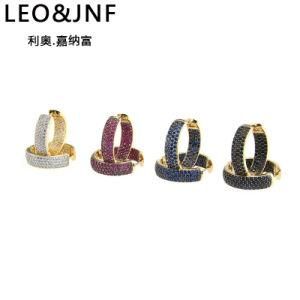 Fashion Jewelry 925 Sterling Silver or Brass 18K Gold Plated CZ Hoop Earrings for Women