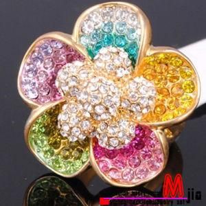 New Flower Design Ring with Multicolor Stones (BH0311)