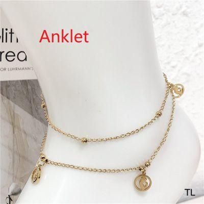 Summer Barefoot Beach Bracelet Layered Anklet Stainless Steel Fashion Ankle Bracelet Women&prime;s