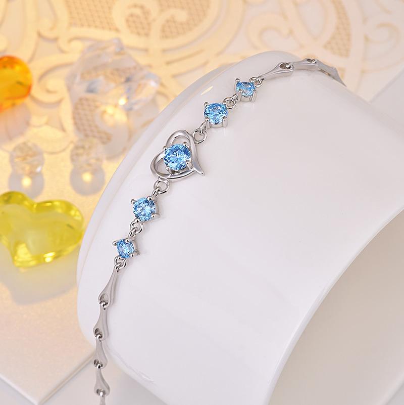 S925 Sterling Silver Ocean Heart Bracelet