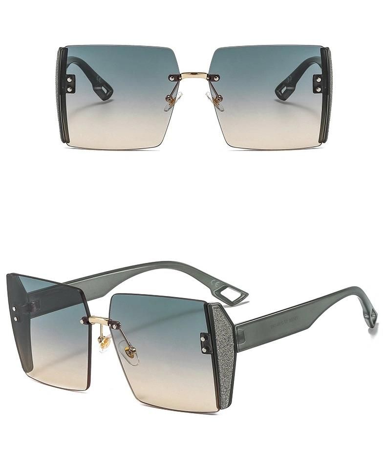 Fashion Small Rectangle Sunglasses Women Rimless Square Sun Glasses 2022 Summer Style UV400 Sunglasses