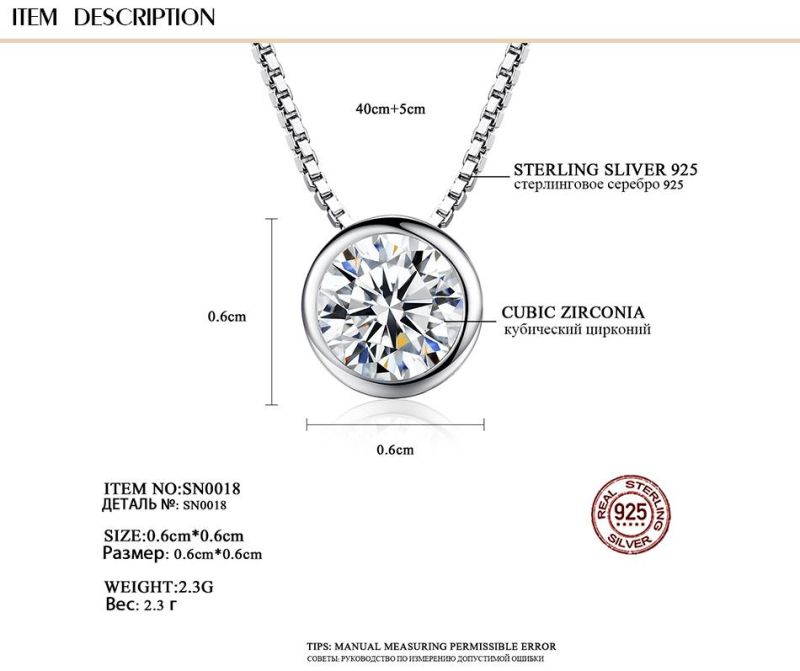 Fashion Jewellery Eye of The Sky Zircon Charm Pendant Necklace for Women