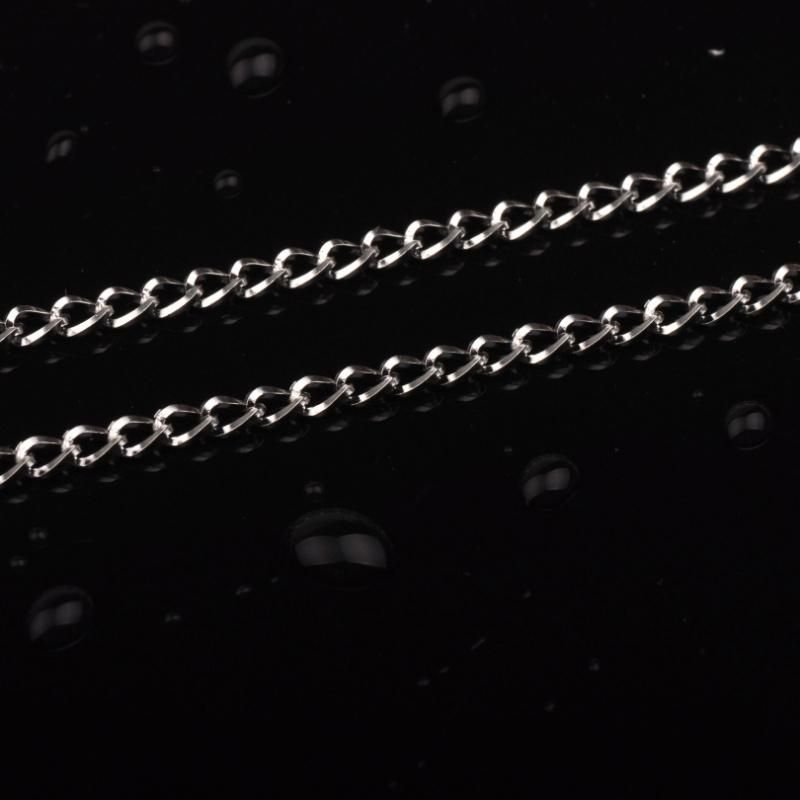 Stainless Steel Jewelry Necklace Square Line Cuban Chain