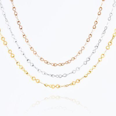 Fashion Jewelry Accesories 316L Stainless Steel Chains Womens Gold Plated Necklace 8 Shaped Necklaces