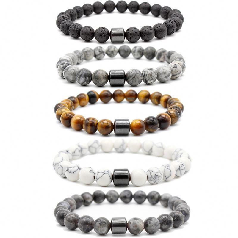 Fashion Natural Stone Frosted Agate Bracelet Jewelry