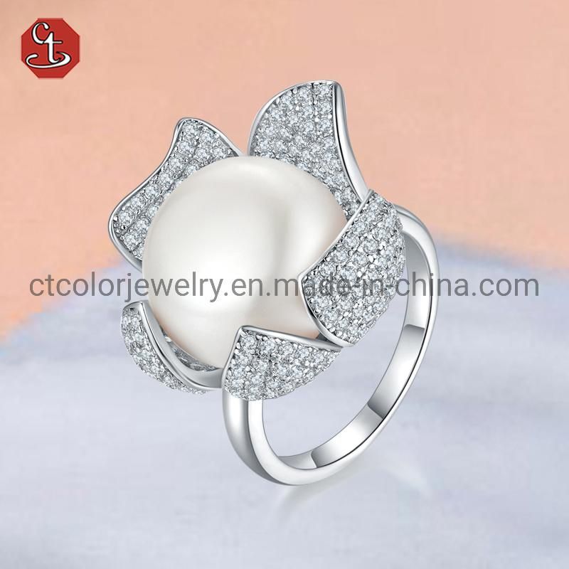 Trendy ring 2021 new fashion jewelry 925 silver freshwater pearl Ring
