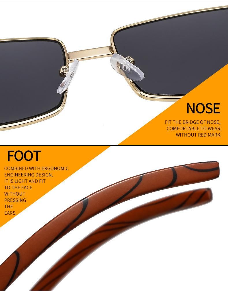 New Metal Small Square Sunglasses Sunscreen Sunglasses