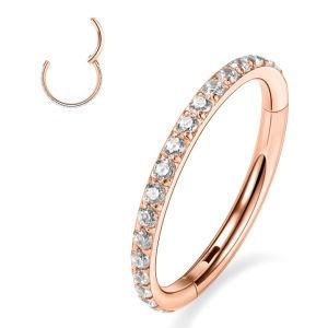 Wholesale G23 Titanium Segment Ring Paved CZ Cartilage Piercing Earring Septum Nose Rings Body Piercing Jewelry