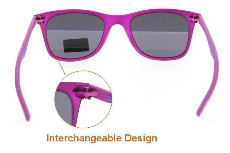 New Design Mirror Polarized Interchangeable Temples Trendy Sunglasses for Women