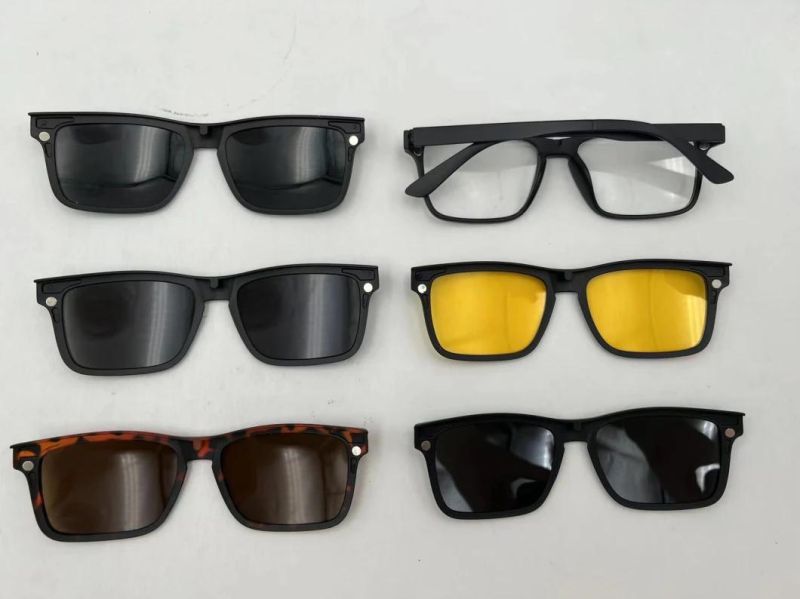 Rectangle Magnetic Snap-on Polarized Lens Sunglasses Sets
