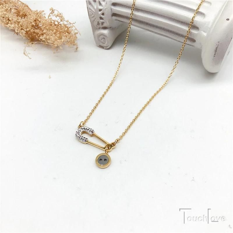 Manufacturer Custom High Quality Fashion Jewelry Creative Gold Plated 18K Fashion Necklace Diamond Zircon Necklace Chain Stainless Steel