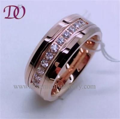 Rose Gold Tungsten Ring Claw Setting Zircon Tunsgten Ring