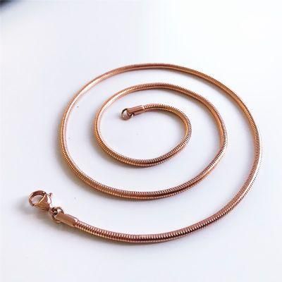 Popular Men Necklace Fashion Jewellery Accessories Rose Gold Plated Stainless Steel Soft Snake Chain Bracelet Anklet Necklace