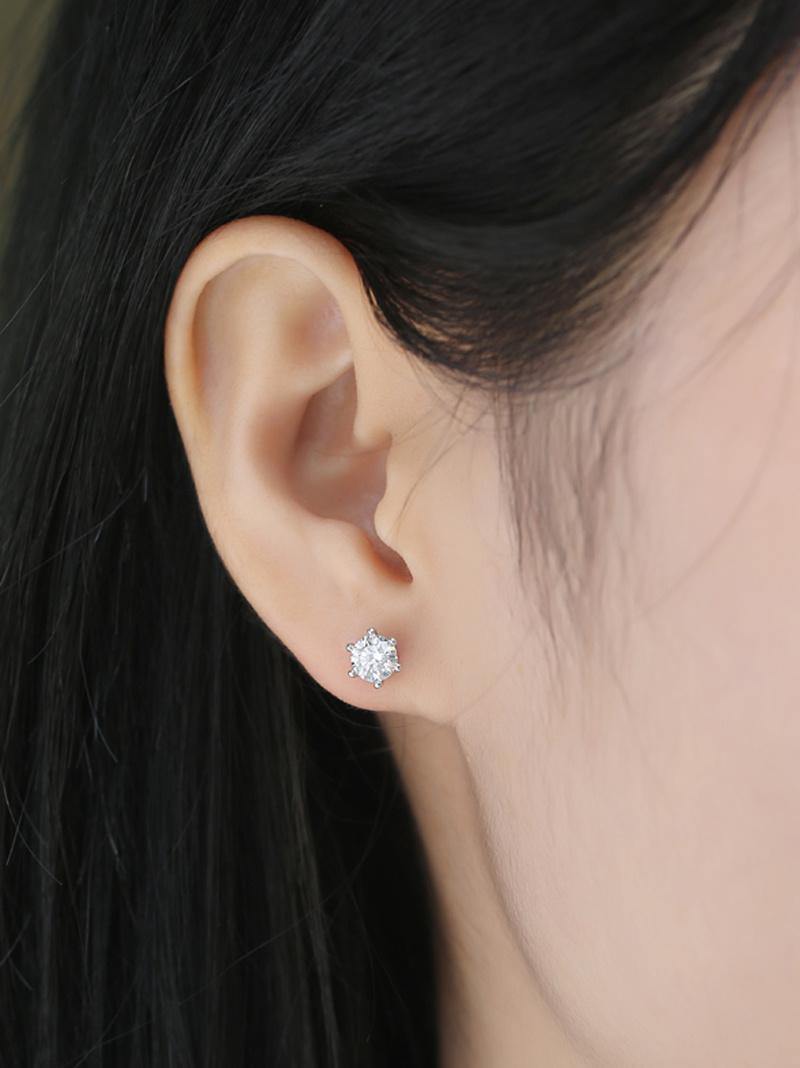 NEW Arrival Fashion Ear Stud MOISSANITE Diamond 1 carat Earrings for Women