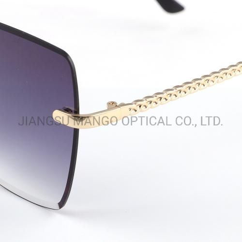 2020 Oversized Brown Sunglasses Rimless Eyewear