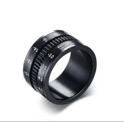 Titanium Steel Rotary Ring, Stainless Steel Camera Lens Ring Men&rsquor; S Ring