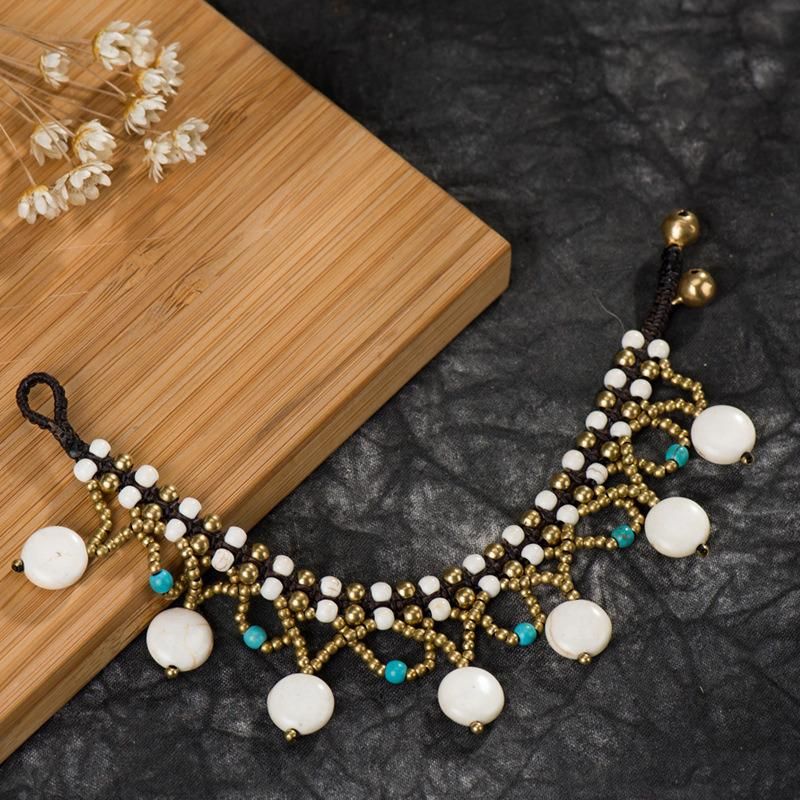 Bohemian Jewelry Vintage Semi-Precious Stones Hand-Made Weaving Beach Bracelet