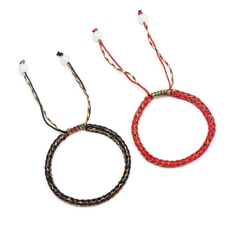 2022 Chinese New Year Red String Rope Lucky Strap Friendship Handmade Bracelet Tiger Charm Bracelet Adjustable Braided Rope Bracelet