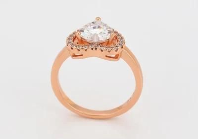 Elegant Fashion Heart Shaped Diamond New Design Alloy Ring