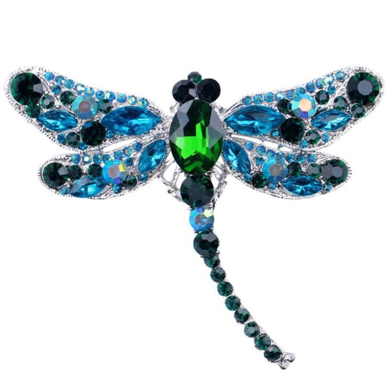 Classical Dragonfly Alloy Crystal Rhinestone Pin Jewelry Brooch