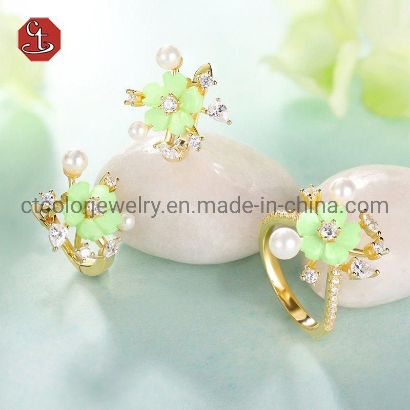 2021 jewelry trend wholesale fashion earrings Natural pearl flower earrings