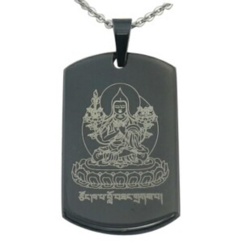 Black Plated Blank Tag Laser Logo Pendant