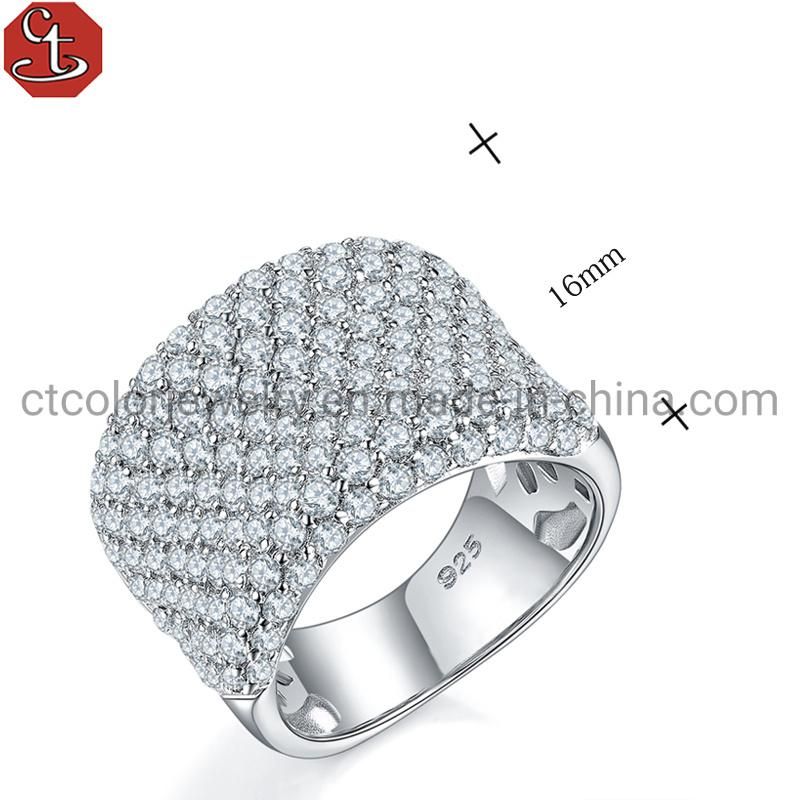 Fashion Jewelry 925 Sterling Silver and Brass Man or Women Jewelry Customized Design classical Luxury New Style Full Pave Set Cubic Zirconia Ring