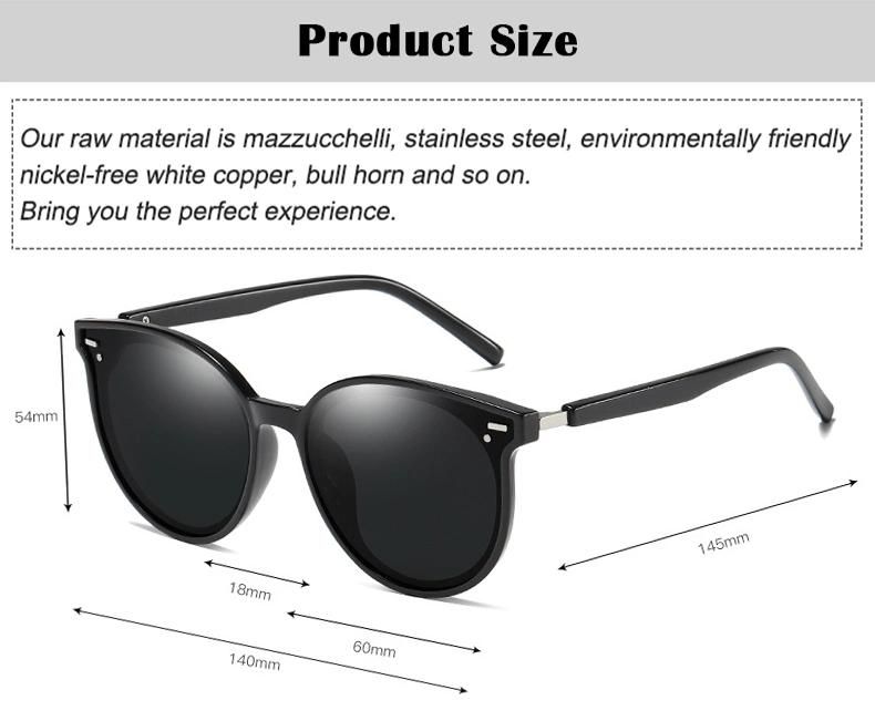 River Factory Price New Fashion Tr90 Round Luxury Shades Sunglasses for Men Women